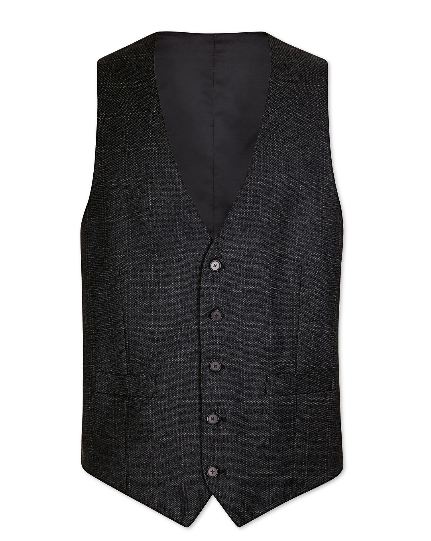 check shirt with waistcoat